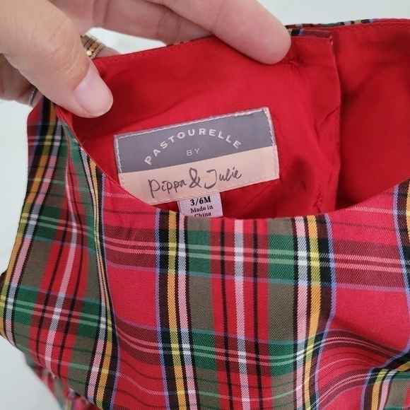 Pippa & Julie Infant Baby Christmas Party Holiday Red Plaid Dress Cardigan 3-6 M - Picture 8 of 8
